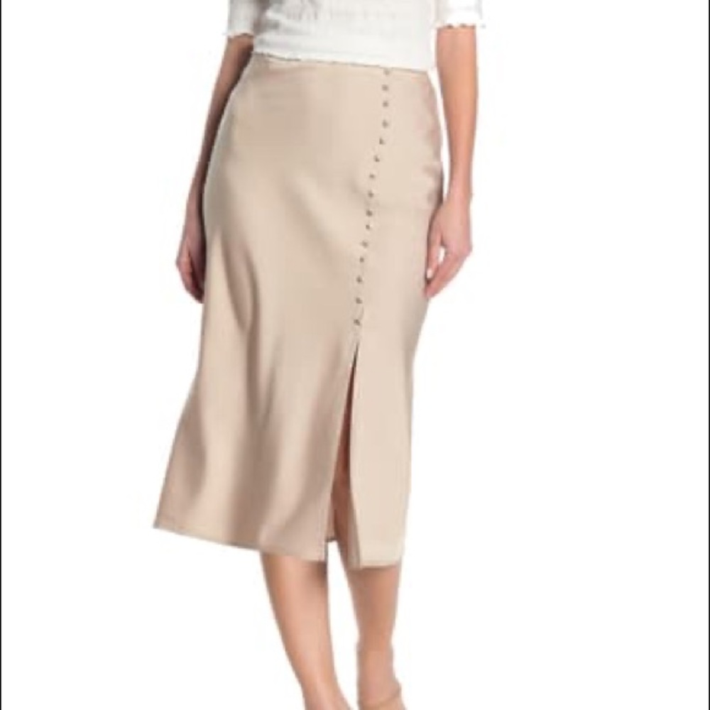 New with tags Elodie satin midi skirt